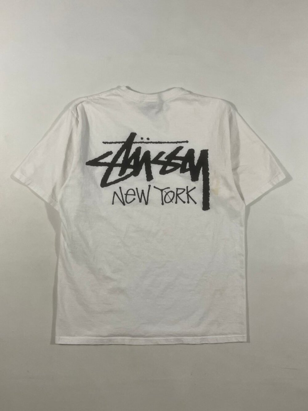 Stussy New York Classic Stock Logo White T-Shirt M